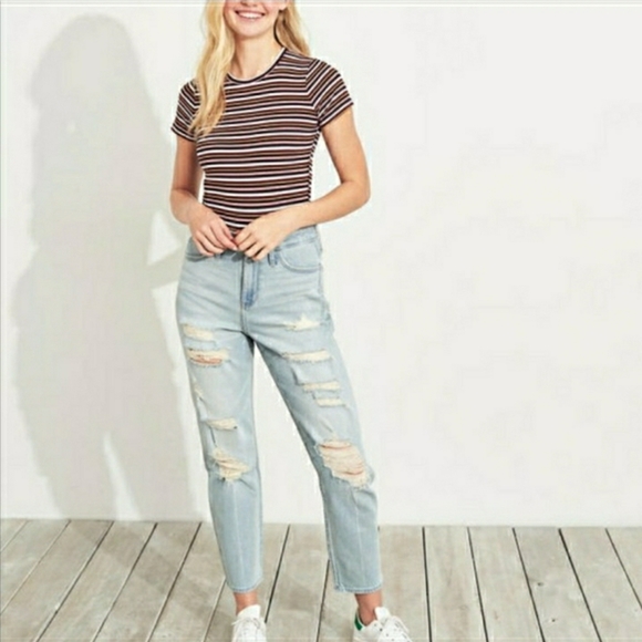 hollister ultra high rise mom jeans